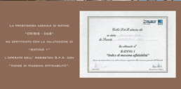 CERTIFICAZIONE AGENZIA DI RATING